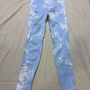 Blue Tie-Dye Women Athletic Leggings